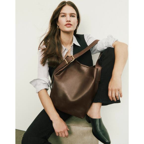 Madewell Women's The Essential Bucket Tote Chocolate Raisin One Size NWT
